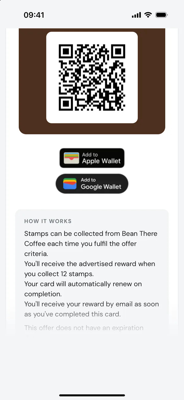 The Add to Apple Wallet and Add to Google Wallet buttons in the email