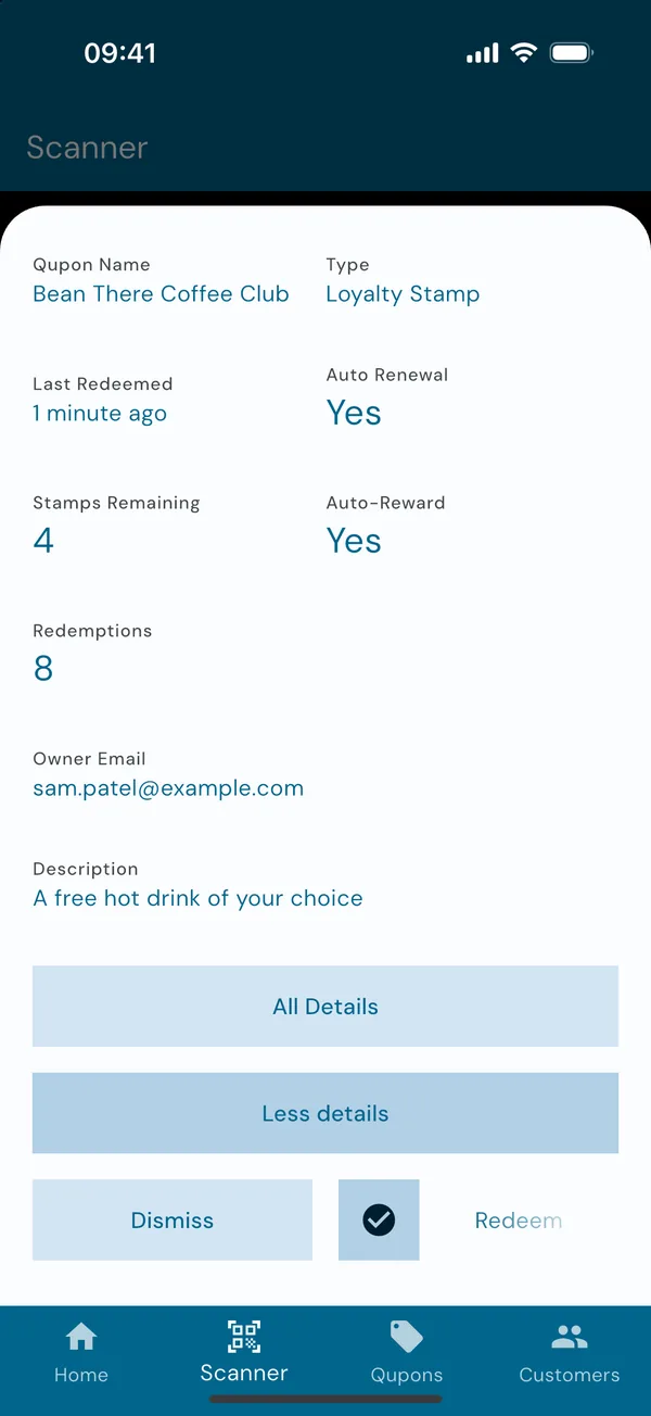 More details about the scanned card