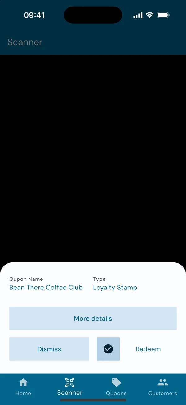 A scanned card, ready to redeem