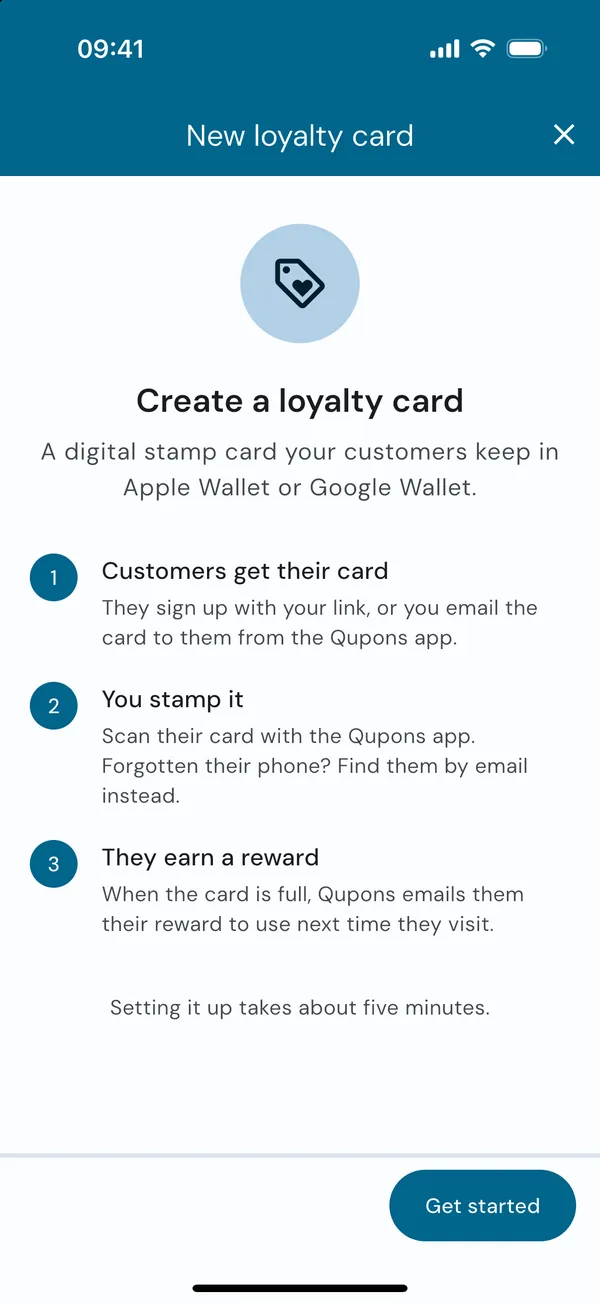 The start of the loyalty card designer
