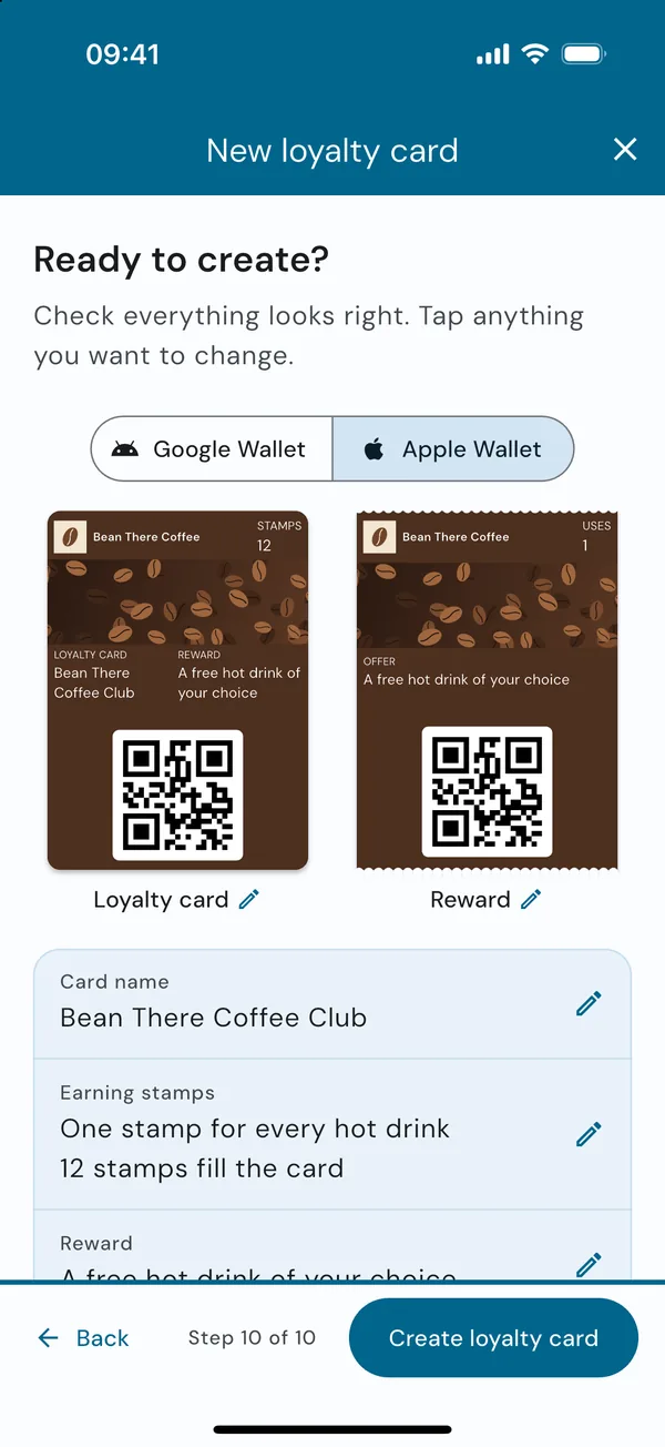 Reviewing the card